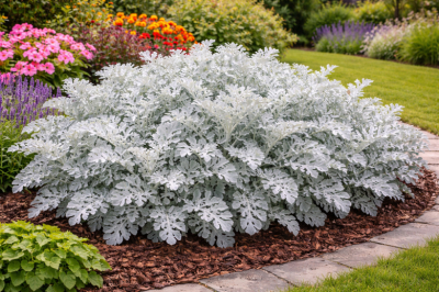 Восковые листья словно в инее: цветок-однолетник для необычного акцента в саду