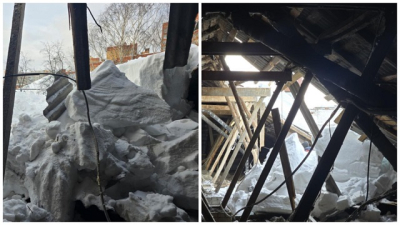 Под тяжестью снега: крыша пятиэтажки рухнула на Восстания в Казани