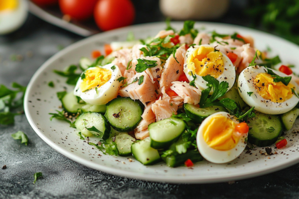 Скумбрию превращаю в балдежный салат &mdash; полезный ужин с Омега-3. Про Оливье можно забыть