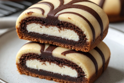 Творожная масса, какао и корица &mdash; закручиваю рулетиком. Печенье &laquo;Зебра&raquo;: два вкуса в одном, нежное внутри