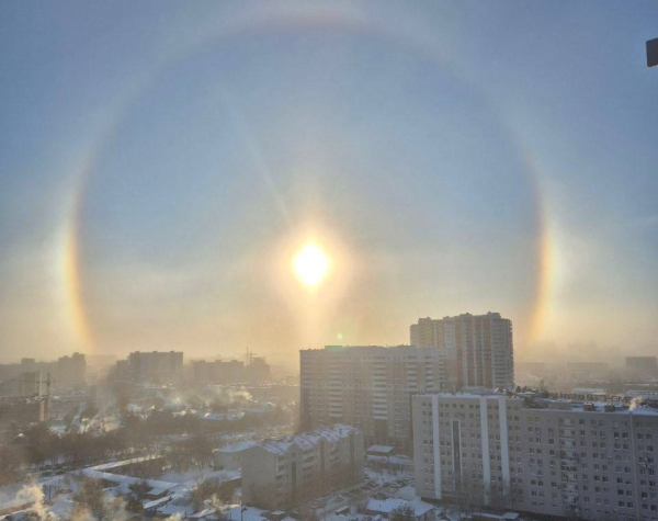 Cолнечное гало заметили в Астане