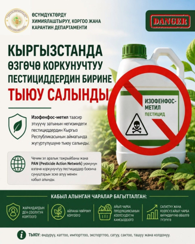 В Кыргызстане полностью запретили один из особо опасных пестицидов