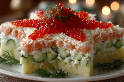 Беру баночку имитированной икры и готовлю «Морскую звезду»: сытный салат на замену оливье и шубе