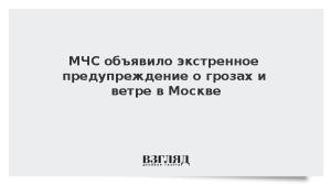 МЧС объявило экстренное предупреждение о грозах и ветре в Москве