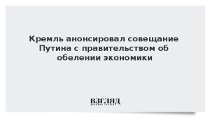 Кремль анонсировал совещание Путина с правительством об обелении экономики