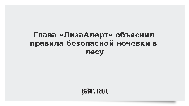 Глава «ЛизаАлерт» объяснил правила безопасной ночевки в лесу
