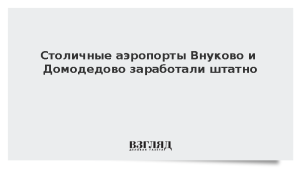 Столичные аэропорты Внуково и Домодедово заработали штатно