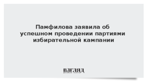 Памфилова заявила об успешном проведении партиями избирательной кампании