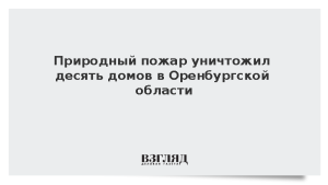 Природный пожар уничтожил десять домов в Оренбургской области