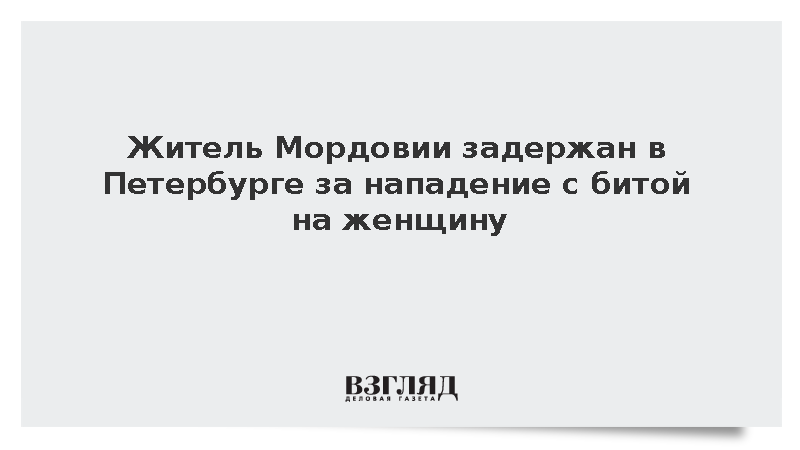 Житель Мордовии задержан в Петербурге за нападение с битой на женщину