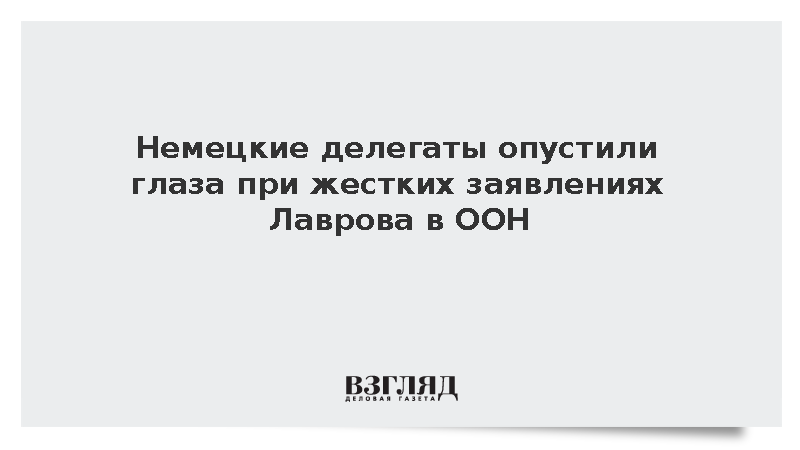 Немецкие делегаты опустили глаза при жестких заявлениях Лаврова в ООН
