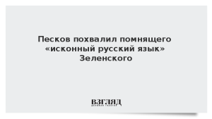 Песков похвалил помнящего «исконный русский язык» Зеленского