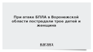 При атаке БПЛА в Воронежской области пострадали трое детей и женщина