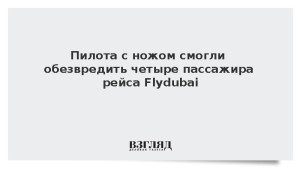 Пилота с ножом смогли обезвредить четыре пассажира рейса Flydubai