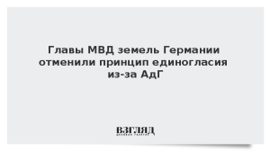 Главы МВД земель Германии отменили принцип единогласия из-за АдГ