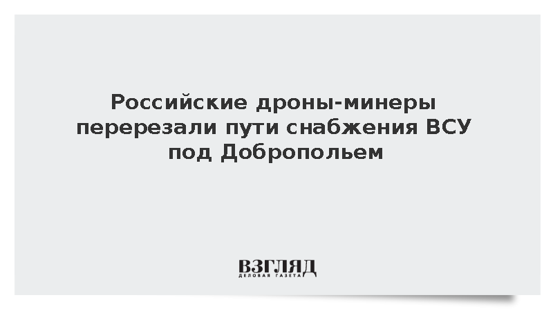 Российские дроны-минеры перерезали пути снабжения ВСУ под Добропольем