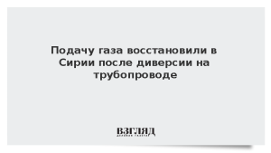 Подачу газа восстановили в Сирии после диверсии на трубопроводе