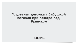 Годовалая девочка с бабушкой погибли при пожаре под Брянском