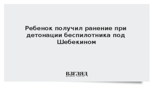 Ребенок получил ранение при детонации беспилотника под Шебекином