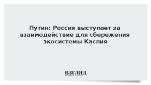 Путин: Россия выступает за взаимодействие для сбережения экосистемы Каспия